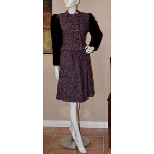 Arnold Scaasi Designer Vintage Couture Mink Cropped Bolero Jacket and skirt Set